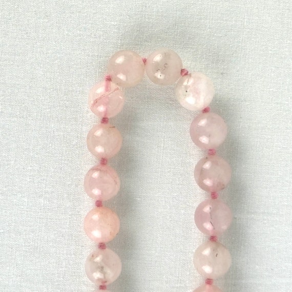 Vintage Chinese Export Rose Quartz Beaded Necklace - image 3