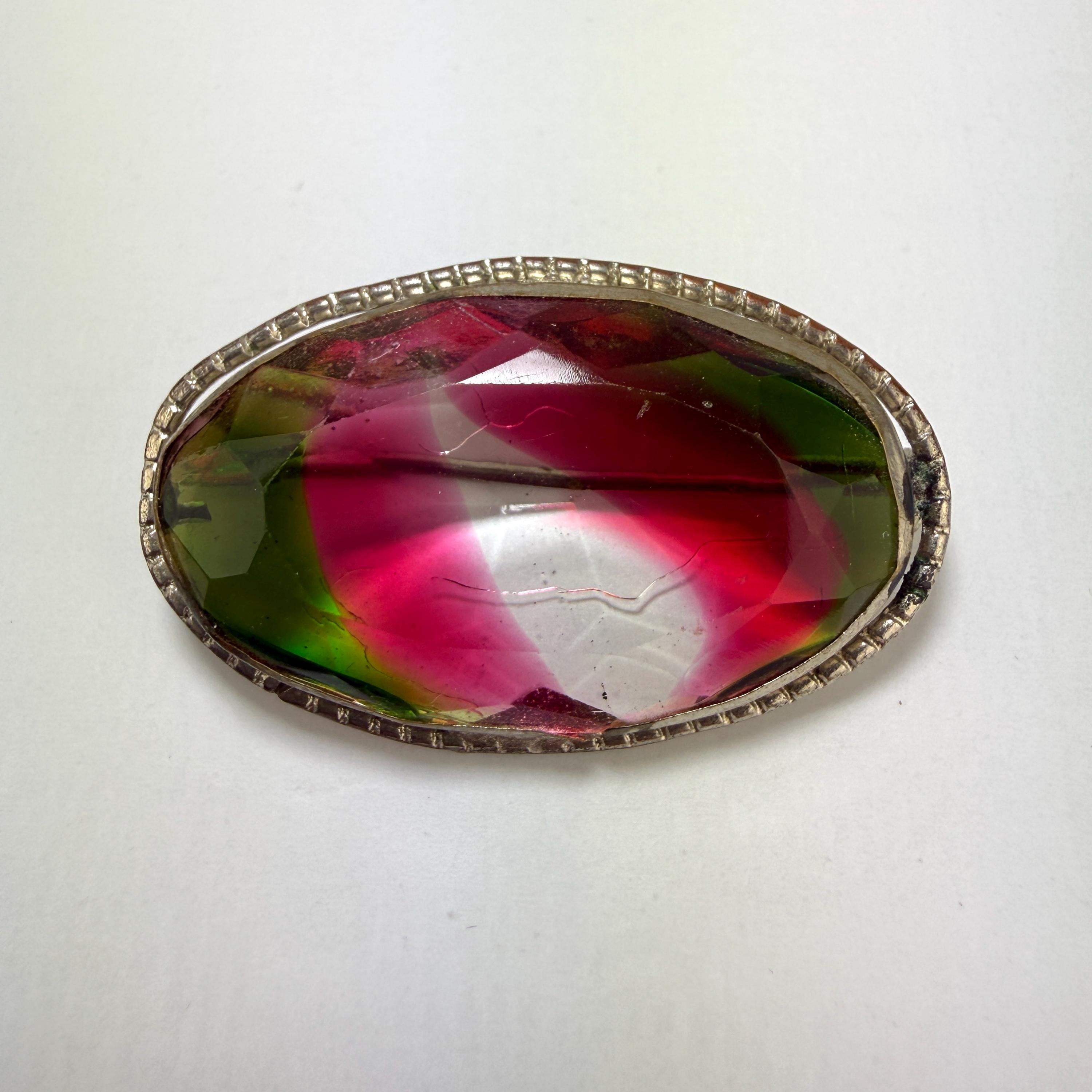 TSJB 初期アイリスガラスのブローチ 虹色 TSJB 初期アイリスガラスのブローチ 虹色 TSJB 初期アイリスガラスの