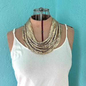 Whiting and Davis Unique Design Gold Plated Mesh Bib