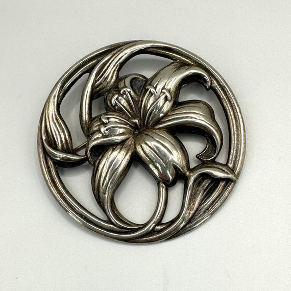 Danecraft Sterling Silver Art Nouveau Style Brooch