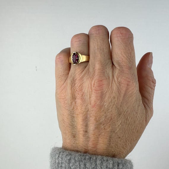 Midcentury 14k Gold Ruby Ring - image 2