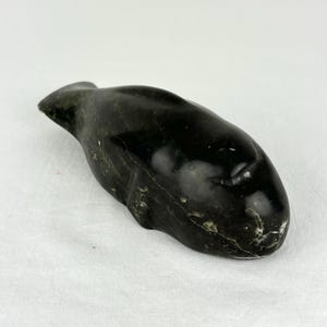 Vintage Inuit Serpentine Carved Whale