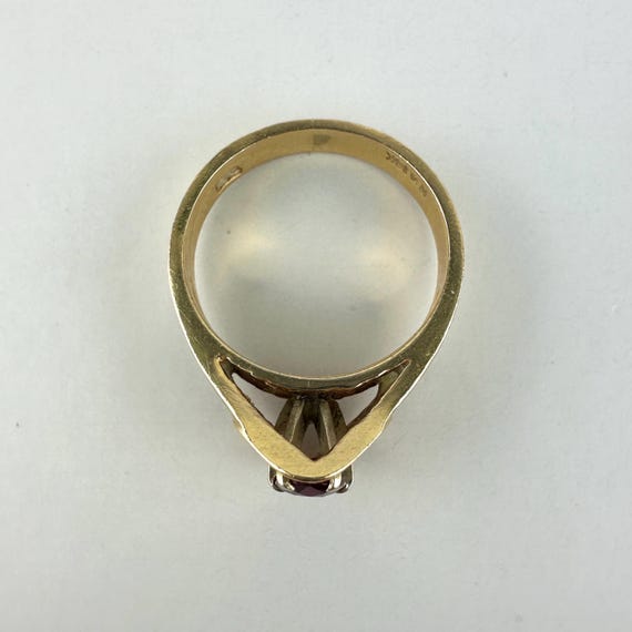 Midcentury 14k Gold Ruby Ring - image 8