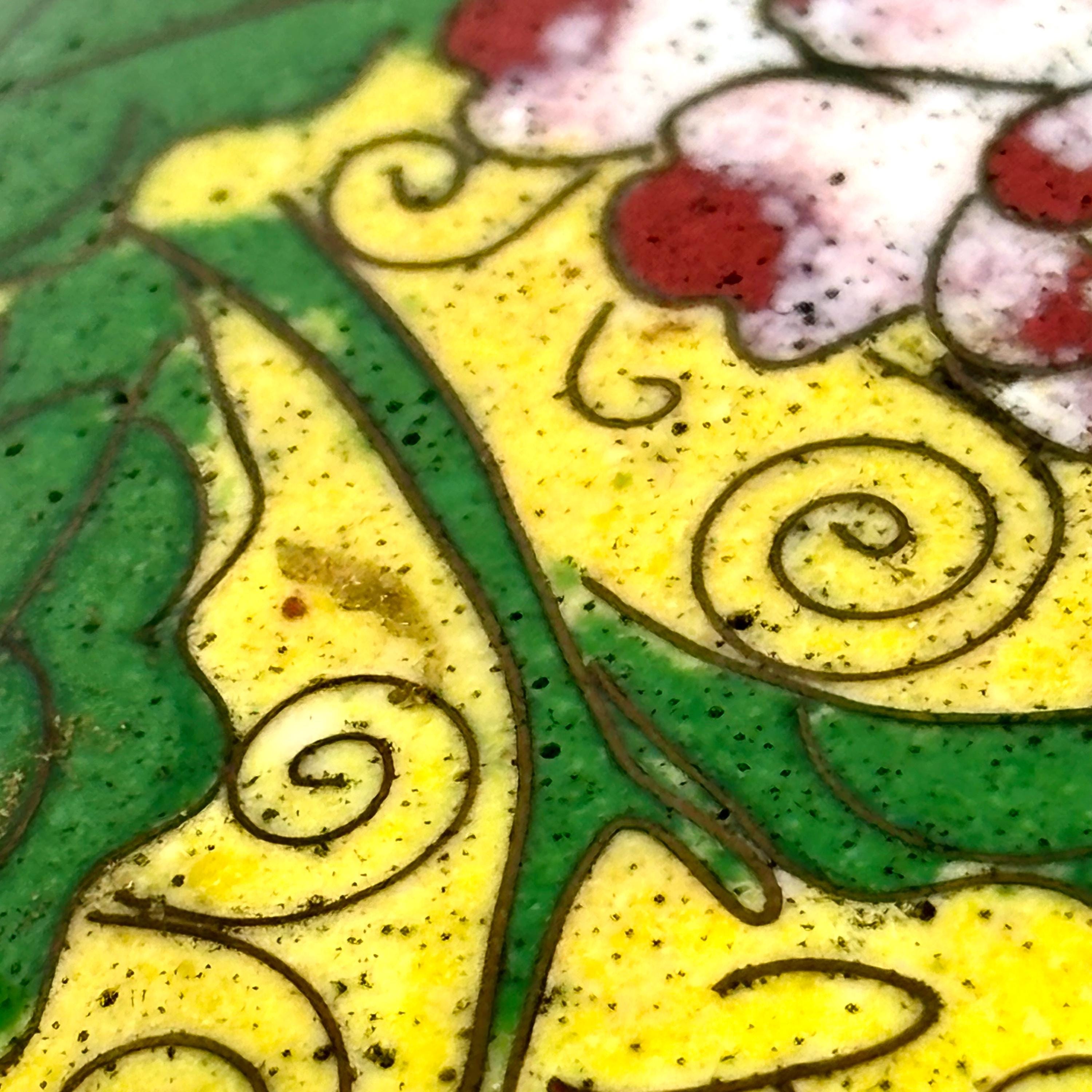 20 世紀初頭の中国の黄色い七宝焼きの蓋付き壺 - Etsy 日本