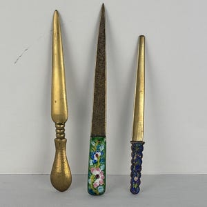 Set of Three Brass Chinese Letter Openers