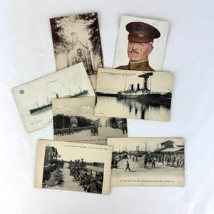 7 cartes postales illustrées de la Première Guerre mondiale