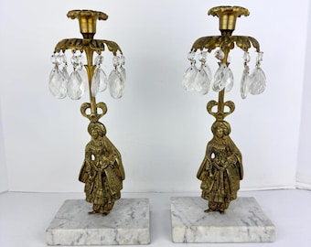 Victorian Gilt Figural Girandole Candlesticks