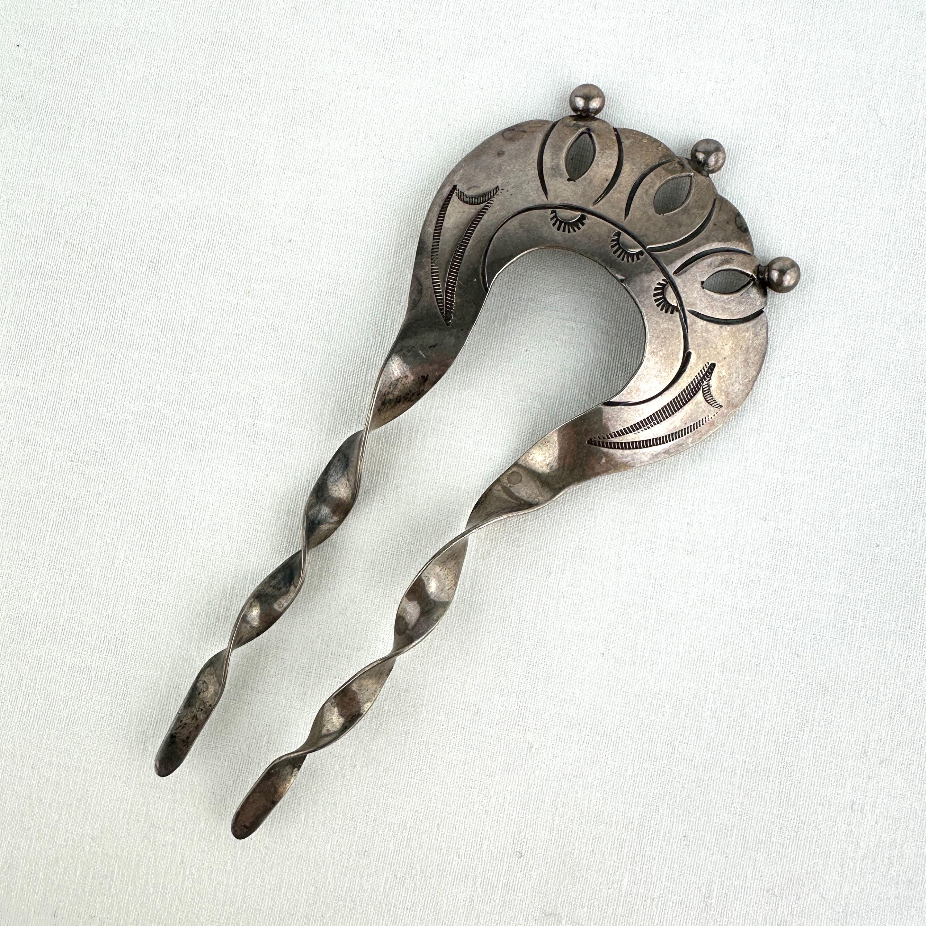 Silver Hair Comb Native - Etsy