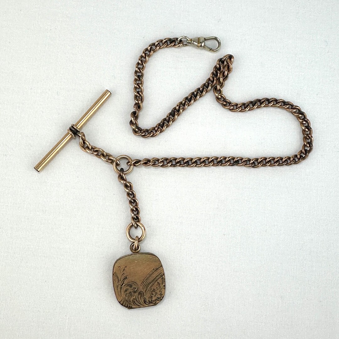 Vintage Gold Filled Watch Chain With Locket - Etsy
