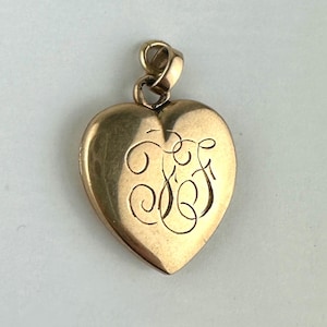 Vintage 10k Gold Monogrammed Heart Locket