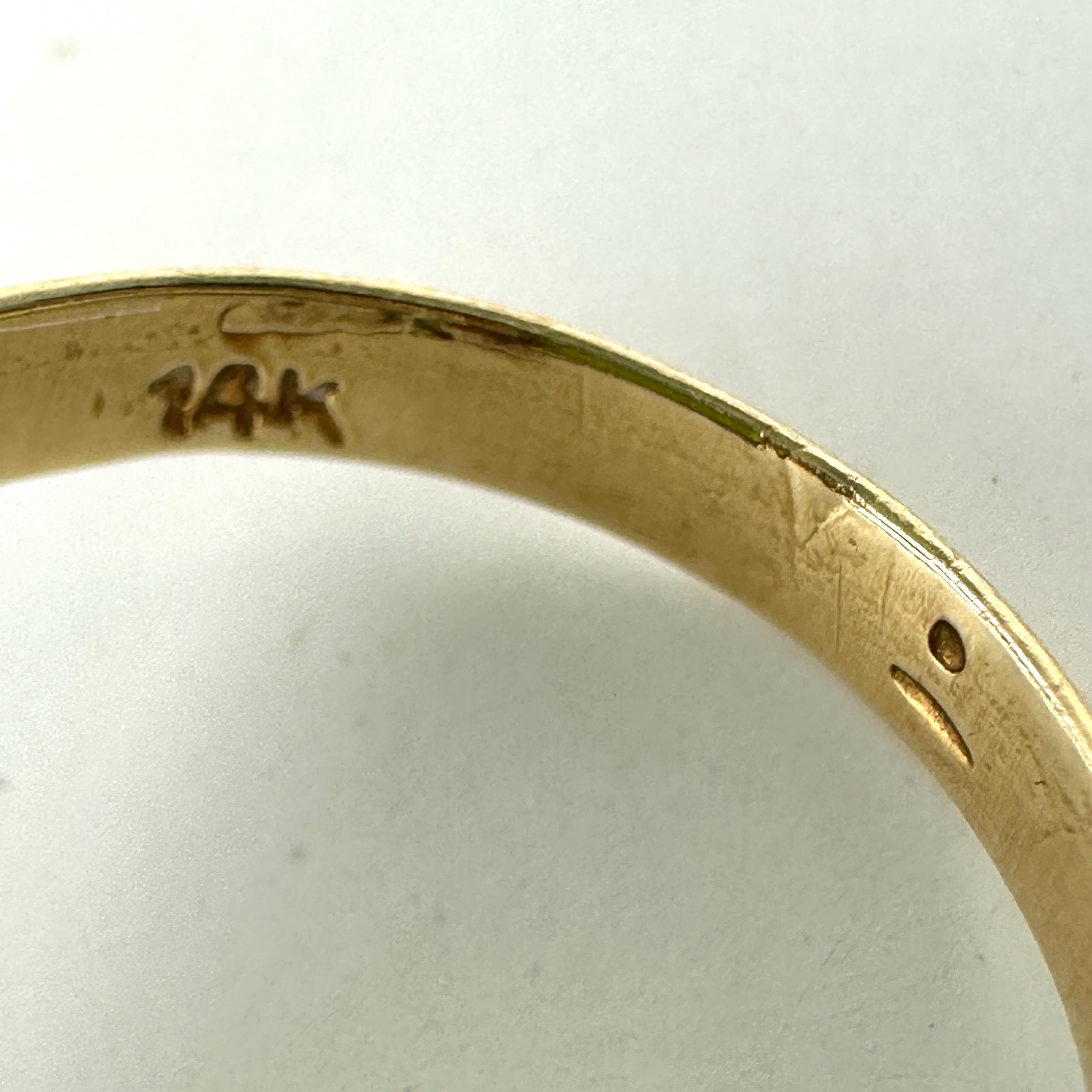 【14号】ヴィンテージ ネフライト 14k Vintage 14k Gold & Nephrite Jade Ring Size 5.25 - Etsy