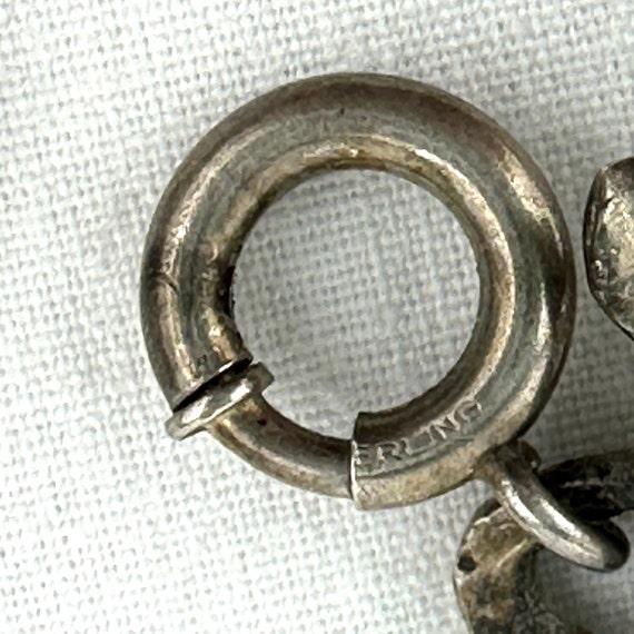 Vintage Sterling Silver Flower Link Bracelet - image 6