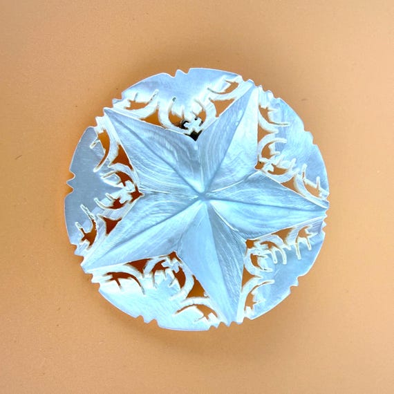 Vintage Bethlehem Star Mother of Pearl Brooch