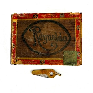 Boîte à cigares, coupe-cigare et alliance de 1917 Reynaldo des années 1920
