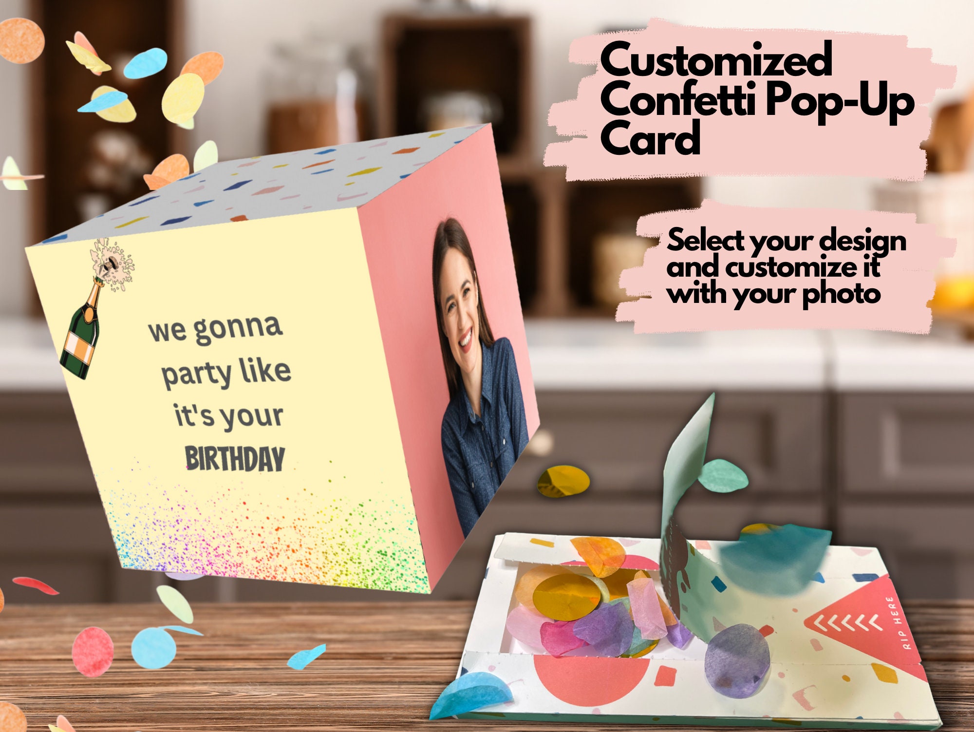 heldig fotoelektrisk offset Customized Pop up Birthday Card 3D Confetti Card Funny - Etsy