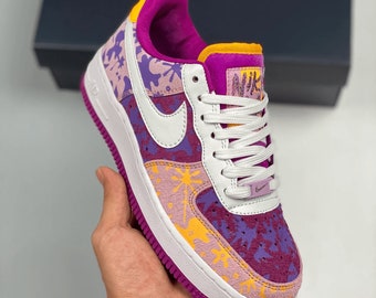 Nɪke Air Force 1 07 Lv8 Red Plum/light Arctic Pink-wild Violet-white Retro Casual Sneaker Shoes