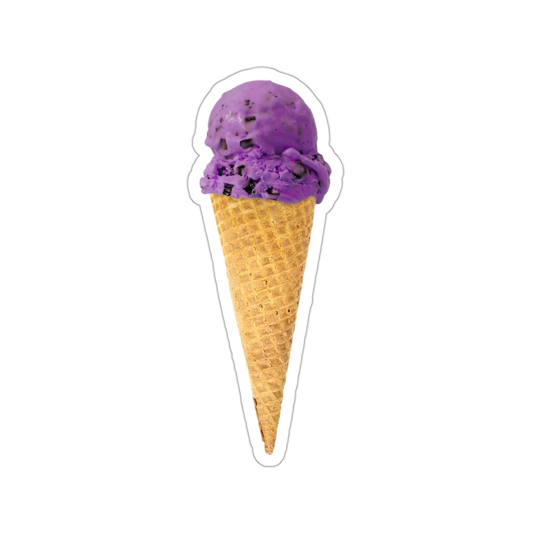 Ice Cream Cone Sticker Black Raspberry Chip - Etsy