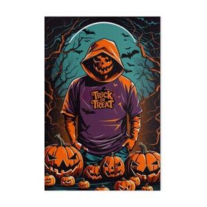 Halloween Puzzle Spooky Trick or Treat Jack O Lantern Pumpkin Hooded Figure Unique Halloween Gift for Puzzle Lovers