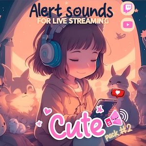 Twitch sound alerts | stream audio assets | stream alert sounds | audio alerts for streamer, vtuber, pngtuber | Cute sounds pack #2|