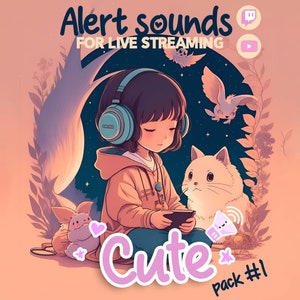 Twitch alert sounds Cute pack of sound alerts for streamers. vtuber pngtuber stream audio assets