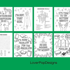 Wicked Movie Coloring & Activity Pages - 8 Wicked Inspried PDF Pages for Coloring