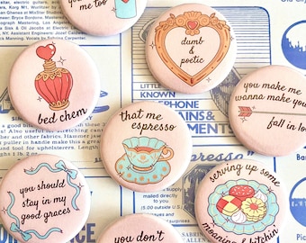 Short n’ Sweet Buttons - Set of 8 Pins