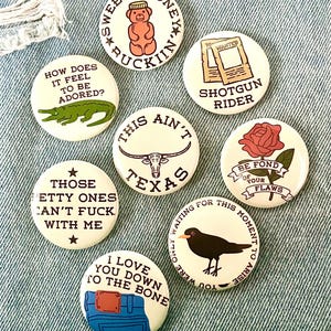 Cowboy Renaissance Buttons - Set of 8 Pins
