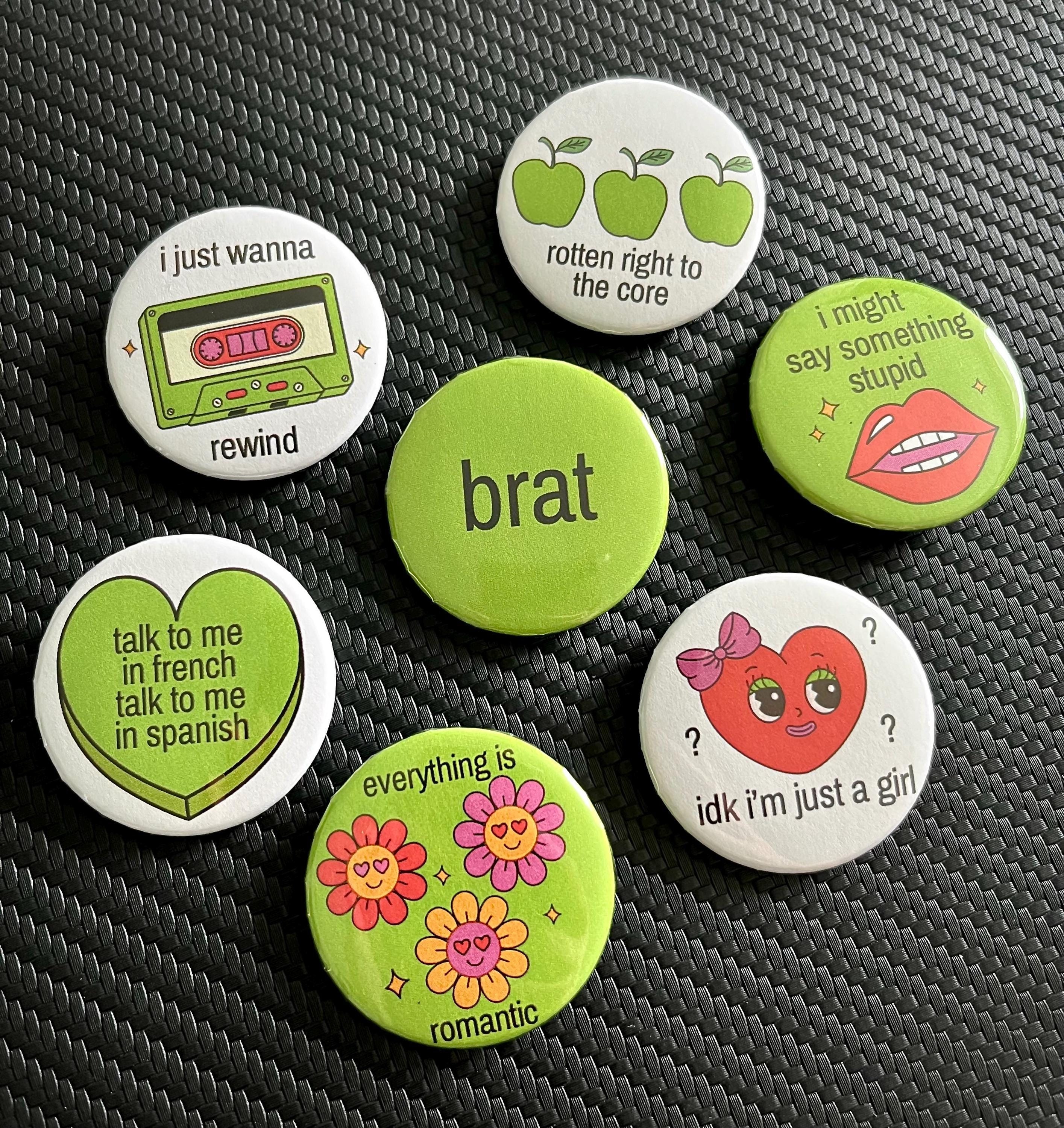 Brat Buttons - Set of 7 Pins - Etsy