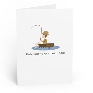Tarjeta del Día del Padre Off the Hook - Pescador