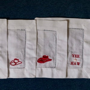 刺繍入りカウガール カクテル ナプキン | Yee-Haw | ミックス アンド マッチ