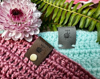Personalized Leather Tags - Leather Labels - Knitting Labels - Crochet Labels - Sewing Labels - Clothing Tags - Logo Tags - Custom Tags