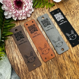 Personalized Leather Tags - 1 x 3 inch Leather Labels - Knitting Labels - Crochet Labels - Sewing Labels - Clothing Tags - Custom Logo Tags