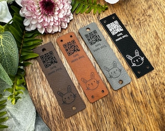 Personalized Leather Tags - 1 x 3 inch Leather Labels - Knitting Labels - Crochet Labels - Sewing Labels - Clothing Tags - Custom Logo Tags
