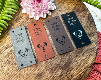 Personalized Leather Tags - Leather Labels - Knitting Labels - Crochet Labels - Sewing Labels - Clothing Tags - Logo Tags - Custom Tags