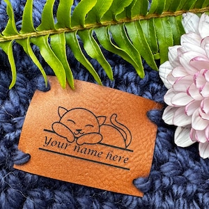 Custom Leather Labels - Leather Tags - Knitting Labels - Crochet Labels - Sewing Labels - Clothing Tags - Personalized Leather Logo Tags