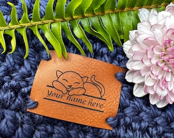 Custom Leather Labels - Leather Tags - Knitting Labels - Crochet Labels - Sewing Labels - Clothing Tags - Personalized Leather Logo Tags
