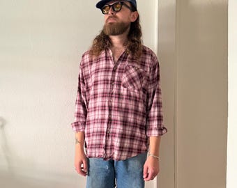 1990s Canyon Guide Outfitters burgundy/purple cotton flannel