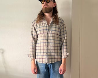 1990s 2000s Royal Robbins relaxed fit herringbone cotton flannel