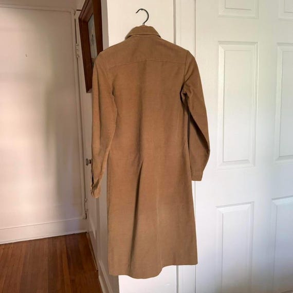 1980s L.L. Bean tobacco brown corduroy shirt dress View 2