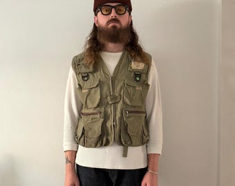1980s 1990s Eagle Claw fishing vest ~ Medium