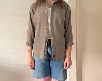 2000s Nautica micro plaid/houndstooth style cotton shirt