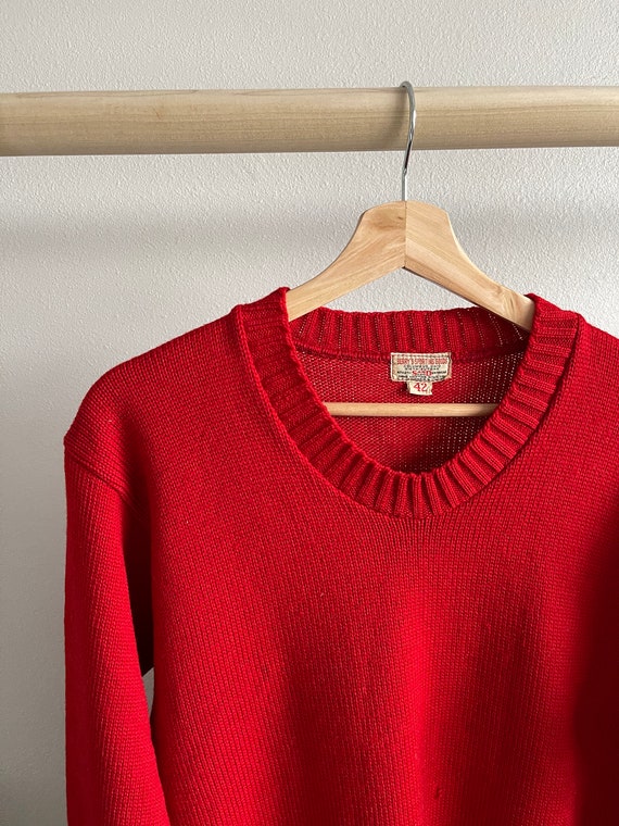 1950s red Sand Knit varsity letterman sweater - image 4
