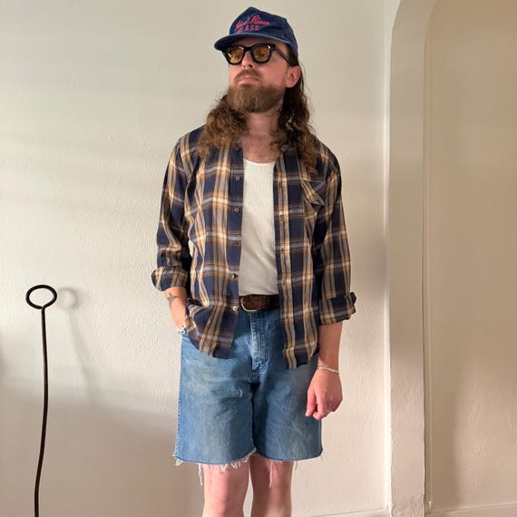 1980s Wrangler permanent press lightweight plaid shirt