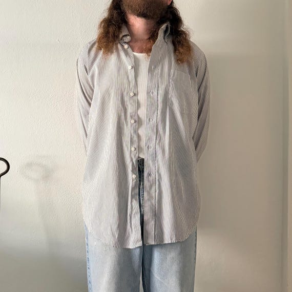 1980s Hathaway Sterling Pinpoint oxford shirt
