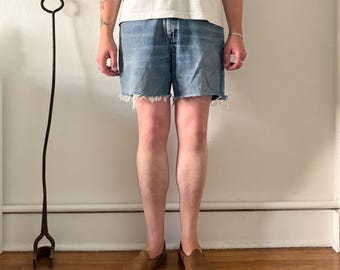 Wrangler relaxed fit distressed cutoff jean shorts ~ 32" Waist