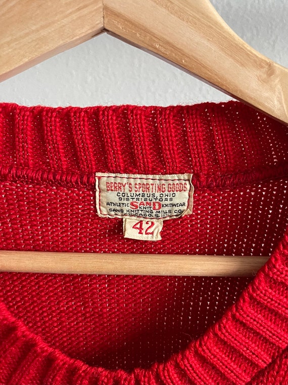 1950s red Sand Knit varsity letterman sweater - image 2