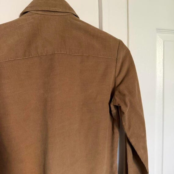 1980s L.L. Bean tobacco brown corduroy shirt dress View 4