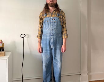 Dickies faded denim workwear overalls