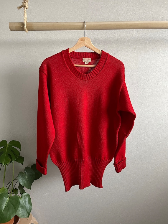 1950s red Sand Knit varsity letterman sweater - image 1