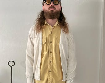 1980s Jantzen white acrylic cardigan ~ Medium